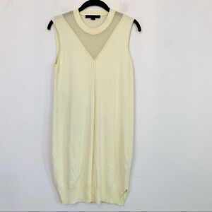 ALEXANDER WANG butter yellow mesh V-neck sleeveless sweater dress